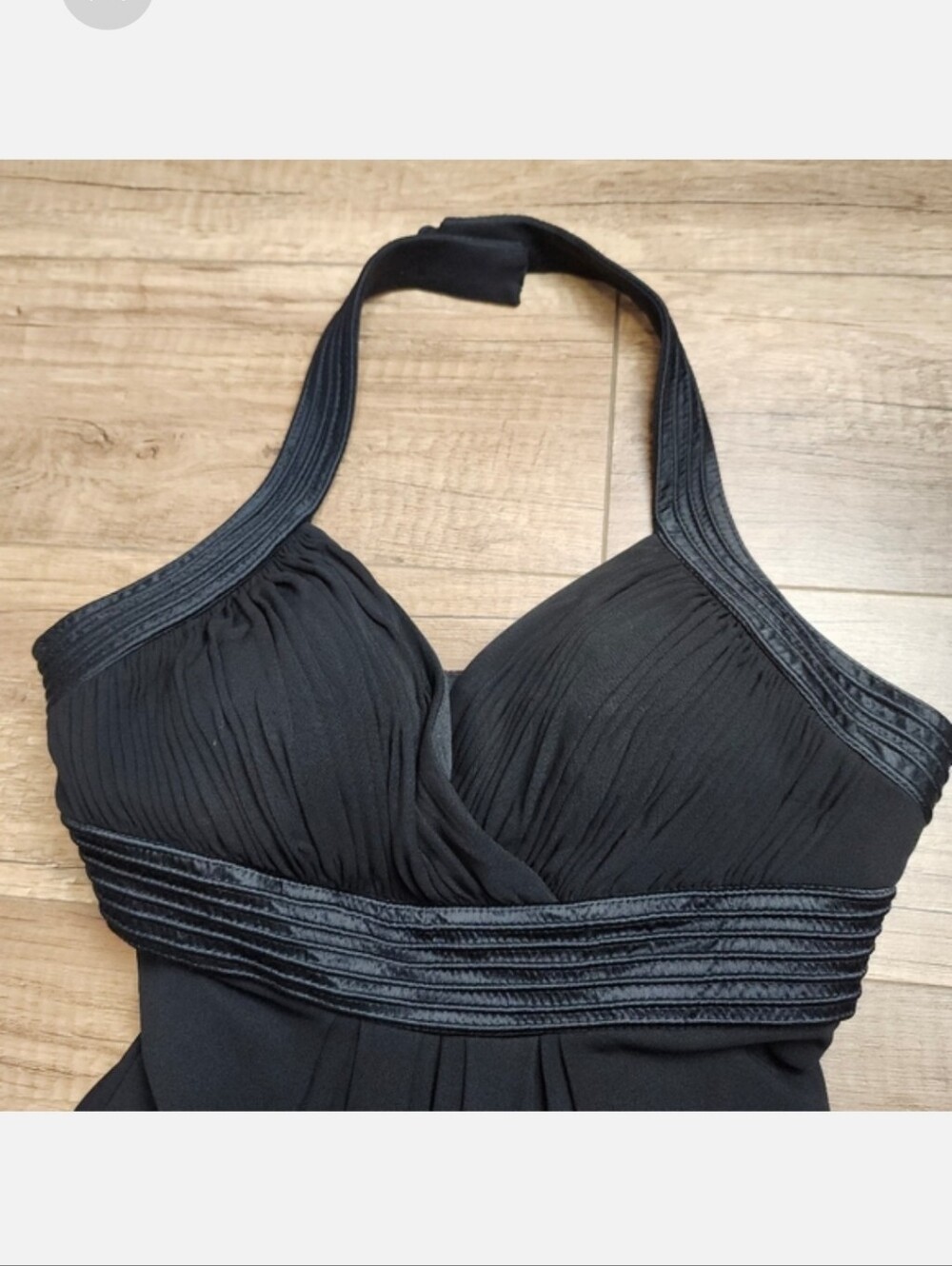 Badgley Mischka Women Vintage 550441 Black Padded Halter A-line Mini Dress 4 - Picture 10 of 17